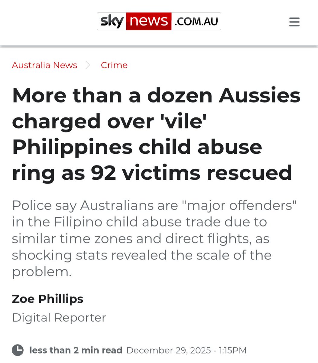 The Philippines is like Epstein Island for Australians. 😬😫