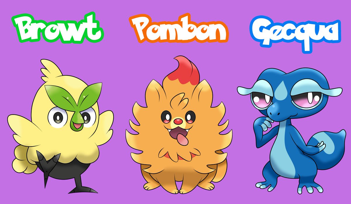 Eddy_Fingerita's tweet photo. I love the 10th generation starters, so I decided to draw them, and I even included 3 possible Shiny versions that I'd love to see. I hope you enjoy it! #PokemonWindsWaves #pokemonfanart 
And tell me, which one is your favorite? I'll read your comments ;3 https://t.co/RcElO0K1Dg