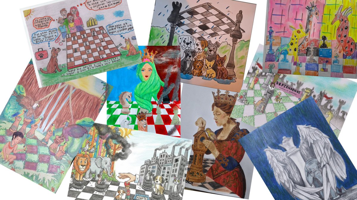 expochess64's tweet photo. 📢 ¡Ya está actualizada nuestra web con todos los dibujos de la 10ª edición del Concurso Internacional de Dibujo EXPOCHESS! 🎨♟️

🔗 Ver todos los dibujos y premiados aquí: https://t.co/3YNExfxwg2

#EXPOCHESS #ConcursoDibujo #Ajedrez #RespetoAlMundoAnimal https://t.co/WXelQoRZJ6