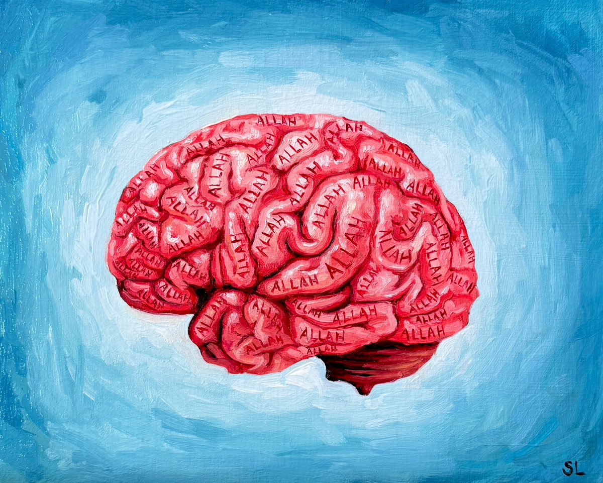 safialatif's tweet image. Metacognition, my new oil painting