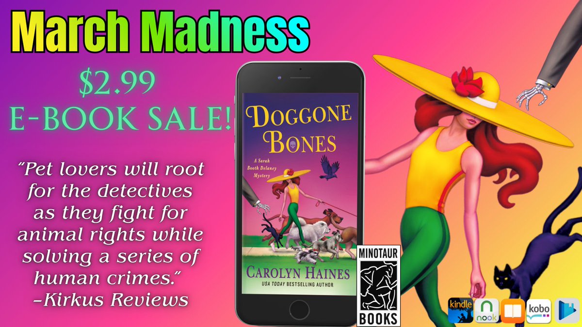 Shoutout to <a href="/MinotaurBooks/">Minotaur Books</a> for including my book DOGGONE BONES in their $2.99 ebook sale this month! You can download it at your favorite e-book retailer. Here's a handy quick link to pick your store: us.macmillan.com/books/97812503… I hope you guys enjoy reading it! 😍🦴📚📱