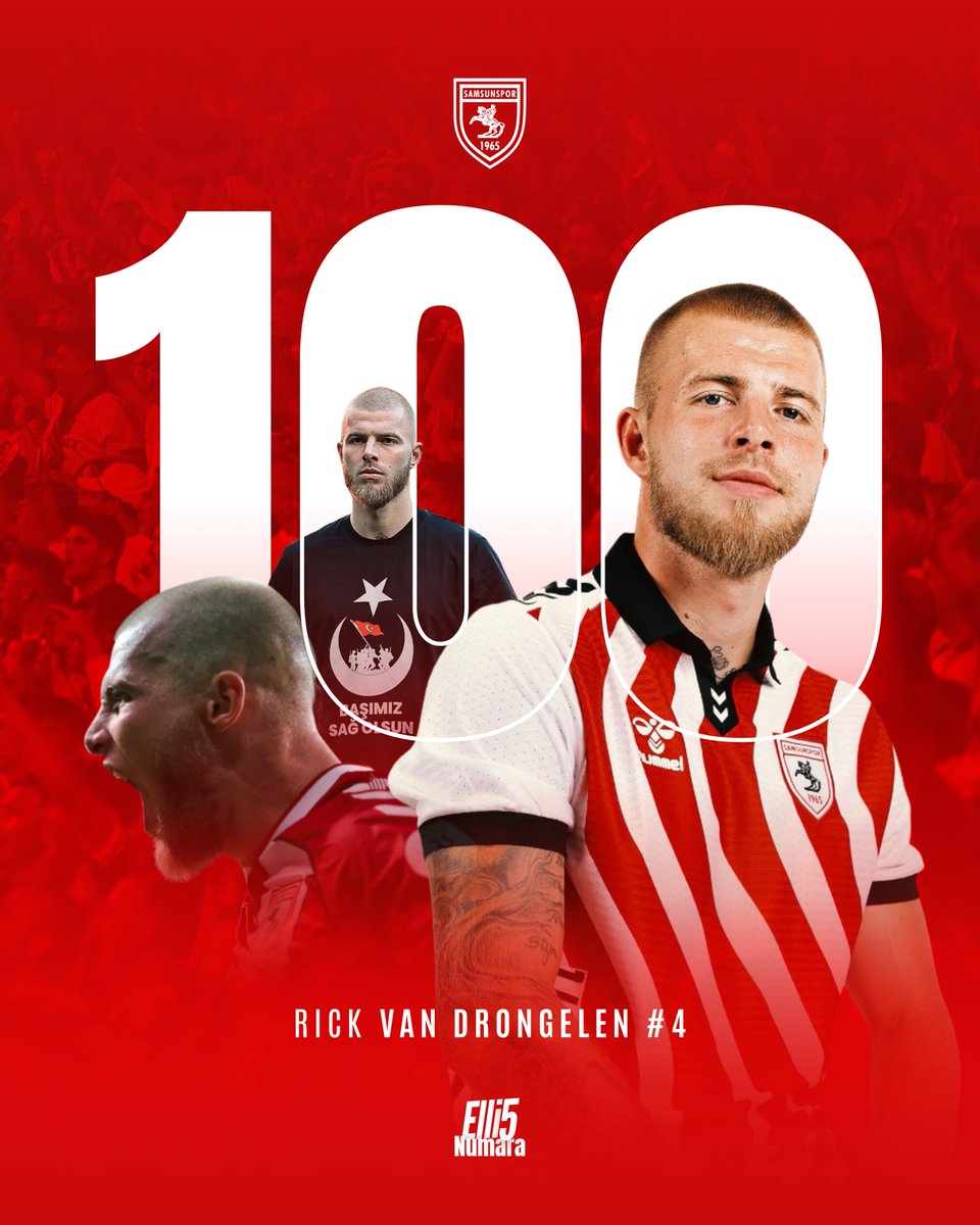Elli5Numara's tweet photo. 🇳🇱 Rick van Drongelen, Antalyaspor karşılaşmasıyla birlikte Samsunspor formasıyla 100. maçına çıktı. 👏 #ANTvSAM https://t.co/jRz7jQVZNJ