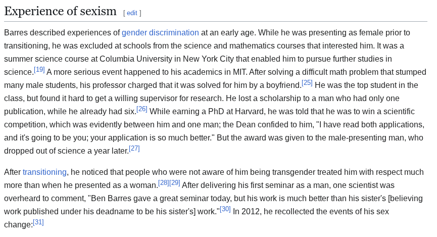 Is it misgendering if you biographically refer to someone as "she" before they transitioned to a "he"? I'm reading the Wikipedia page of a great Stanford scientist, the late Ben Barres who was a biological female. The Wikipedia article has to use "he" even when discussing events