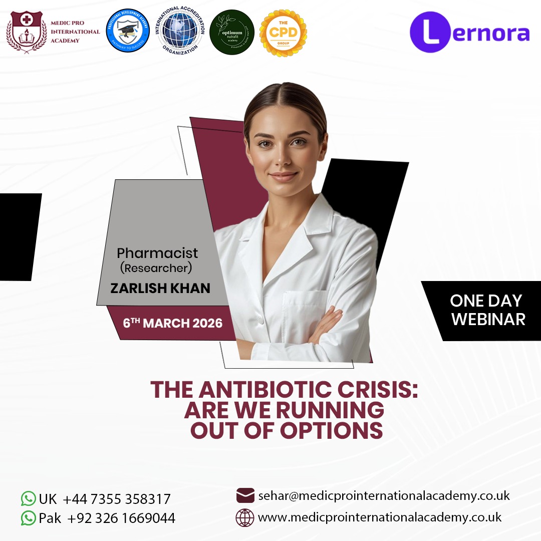 🗓 Date: 6th March 2026
🎓 Organized by: Medic Pro International Academy &amp; Lernora
✅ CPD Accredited
🔗 Register Here: forms.gle/St1KpZVPDQwnLX…
Don't miss out on this vital discussion. Secure your spot now!