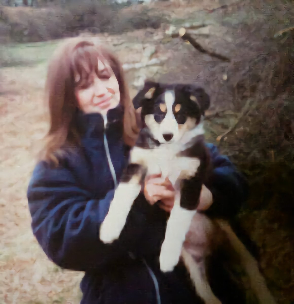 Sylviaswimsalot's tweet image. Me &amp;amp; my beautiful girl  ... tri-colour Border Collie. 

#throwback circa 1992
