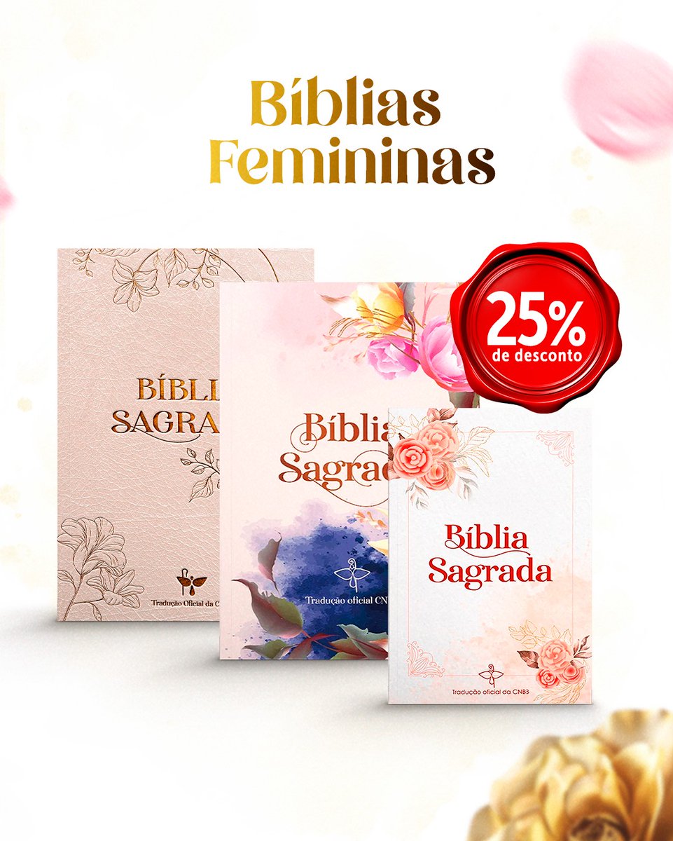 🌸 Semana da Mulher na Edições CNBB!

De 08 a 15 de março, aproveite kits especiais e Bíblias com condições promocionais para celebrar a força, a fé e a missão das mulheres. 📖

Um presente que inspira e acompanha a caminhada de fé.

🛍️ Aproveite em edicoescnbb.com.br