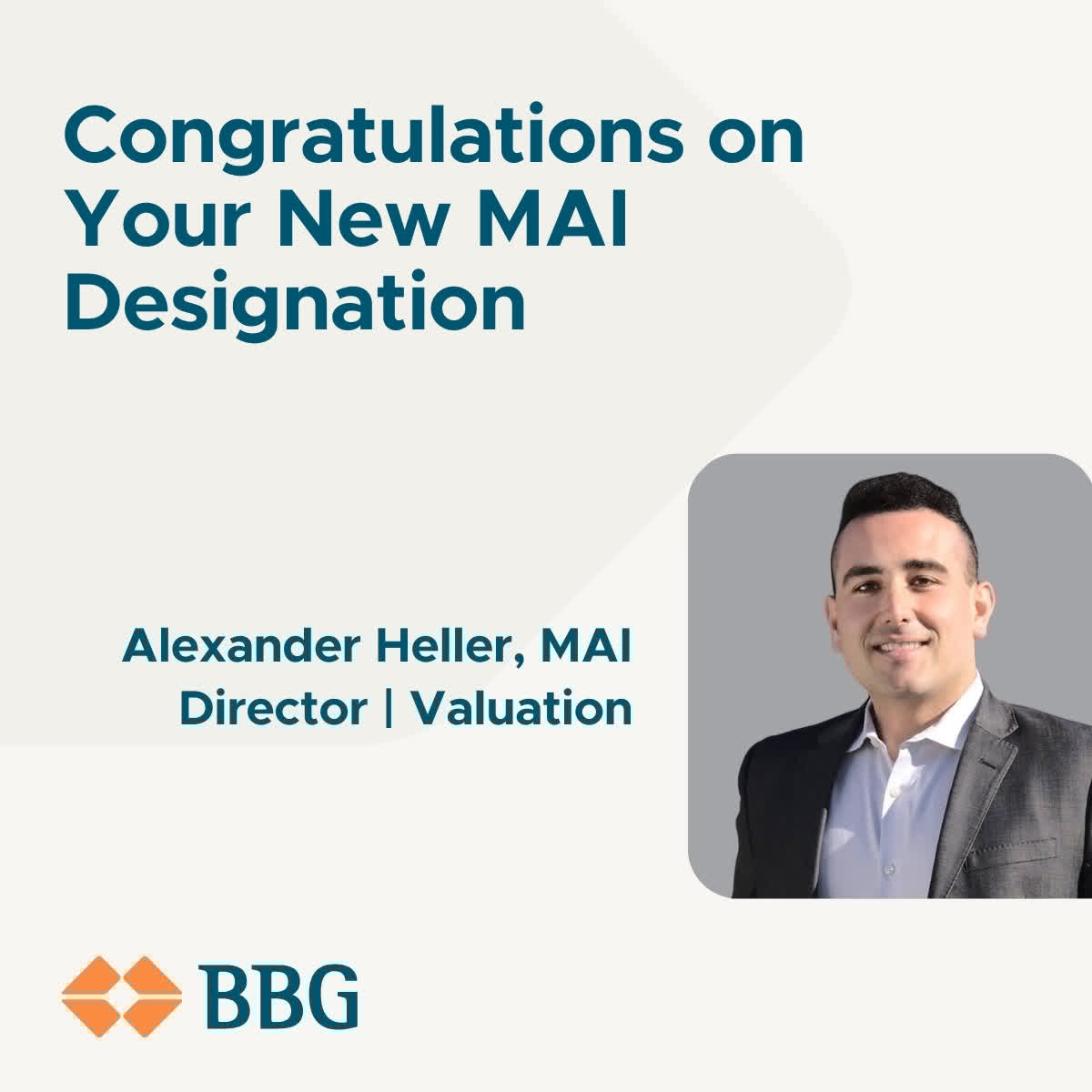 Congratulations to Alexander Heller, MAI, on earning his MAI designation. This achievement reflects a significant commitment to advanced education, experience, and ethics in the appraisal profession. The MAI designation is recognized throughout the commercial real estate indu....