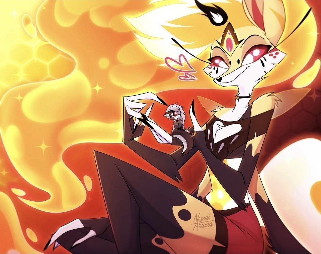 QQueenBeelzebub's tweet photo. Big....or small~! Take your pick~! 🐝🎉🍭

🎨- akuma_nemui

#loona #helluvaboss #hazbinhotel https://t.co/M0Z7vfbcFR
