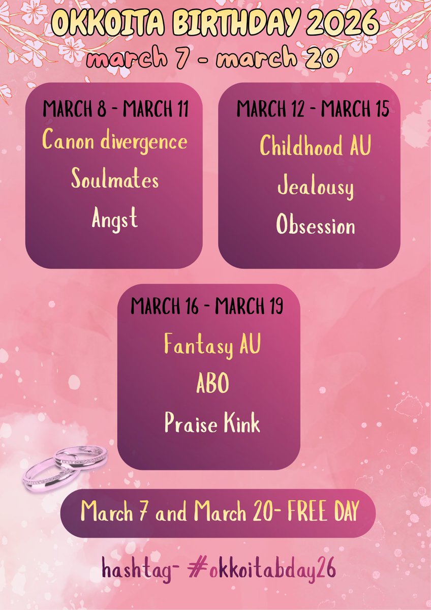 WreckingYuuji's tweet photo. Hello everyone, 

We know it’s super short notice but we wanted to do a tiny celebration for our march birthday babies Yuuji and Yuta aka okkoita !!

We came up with some prompts to use if you would like to join us in celebrating! 🥳 no pressure https://t.co/vG6SAJvcI7