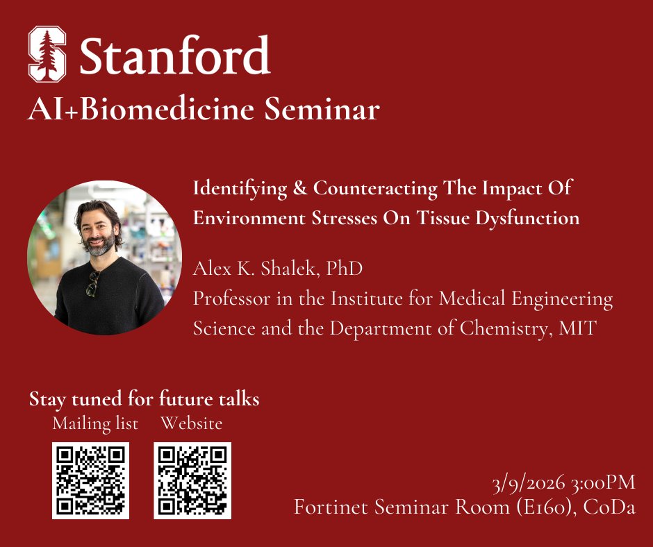 Stanford AI+Biomedicine Seminar tweet media
