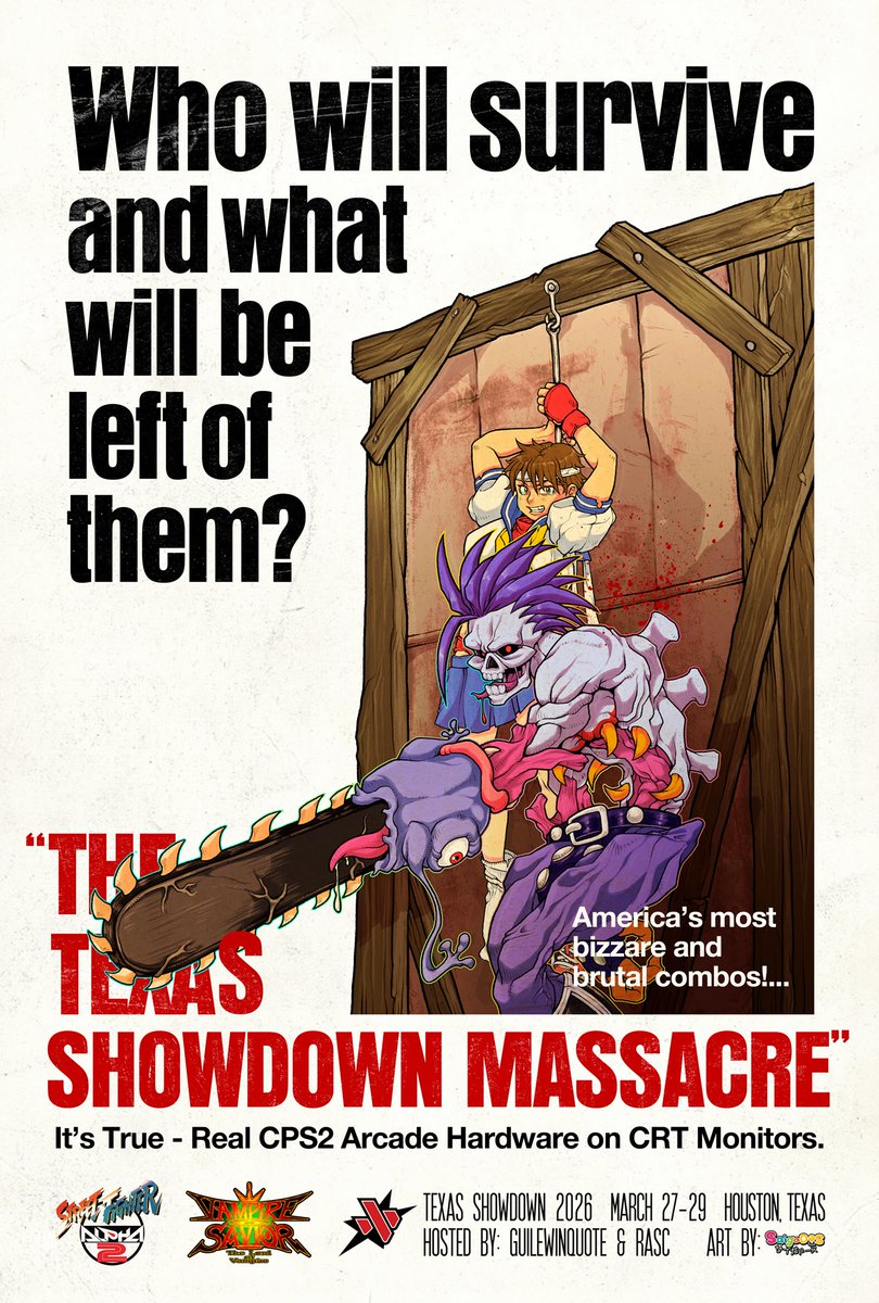 SFZERO2 x VSAV Poster
for Texas Showdown 2026
(tournaments hosted by <a href="/GuileWinQuote/">ʕ•ᴥ•ʔ</a>)

I'll have the Posters for sale at my booth!

if you're going to TXS check these games out!

oricon or die