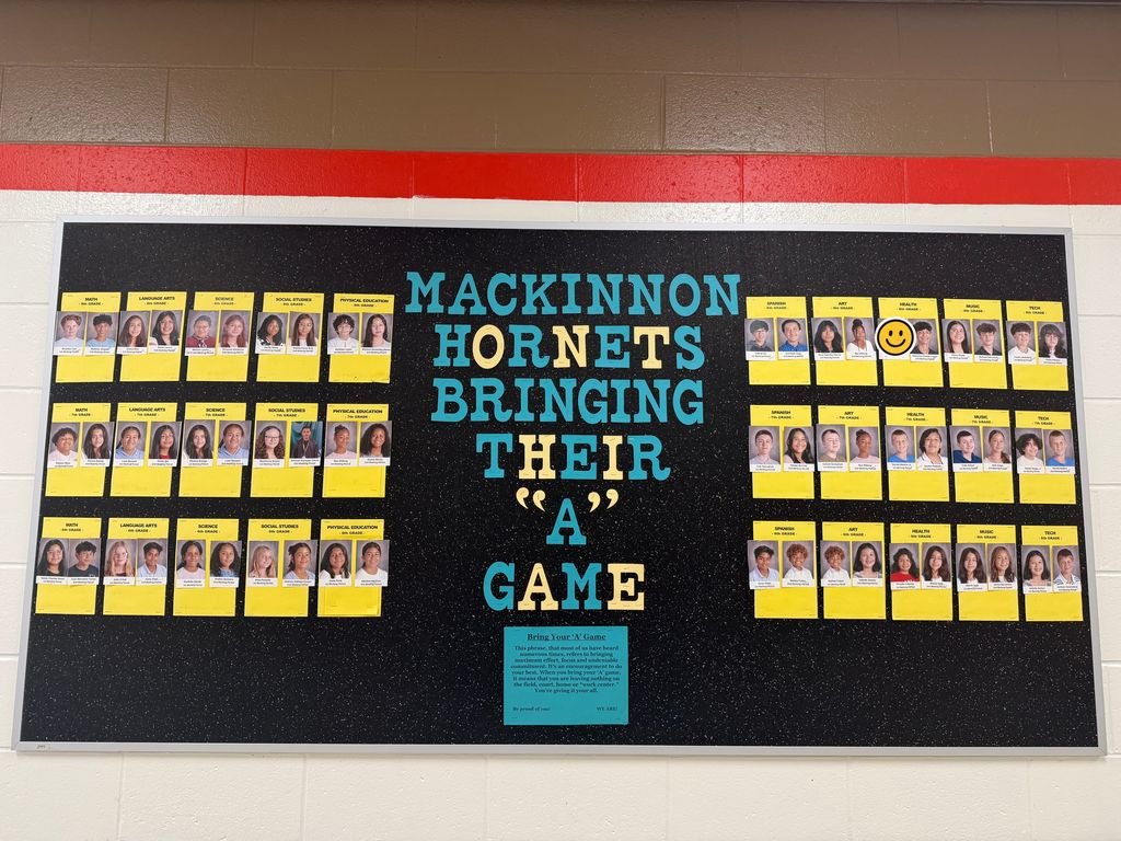 Congratulations to the MacKinnon students who brought their 'A' Game. 
When you bring your 'A' game, it means that you are leaving nothing on the field, court, home or work. You're giving it your all.
Be proud of yourselves!