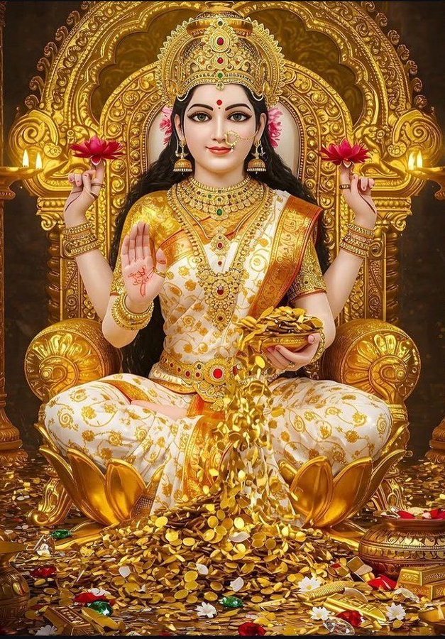 परमेश्वरी नमस्तेऽस्तु 
महामाये श्रीपीठे सुरपूजिते।🌺    
शङ्खचक्रगदाहस्ते 
श्री महालक्ष्मि नमोऽस्तु ते॥🌺🚩
#ॐ_श्री_महालक्ष्मये_नमः🪔
#माँ__🔱
🪔🪔🪔
🌹🌹🌹
🙏🏻🙏🏻🙏🏻🚩