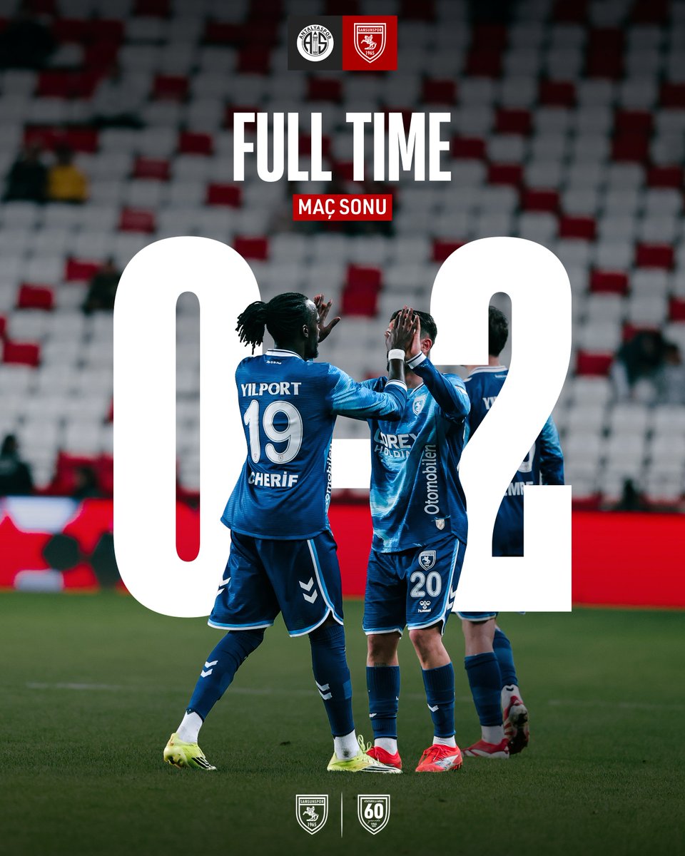 Samsunspor's tweet photo. ⏱️ 90+3' : Maç bitti!
Hesapcom Antalyaspor 0 - 2 Samsunspor
#ANTvSAM #ZiraatTürkiyeKupası https://t.co/8tCeLWZ0eJ