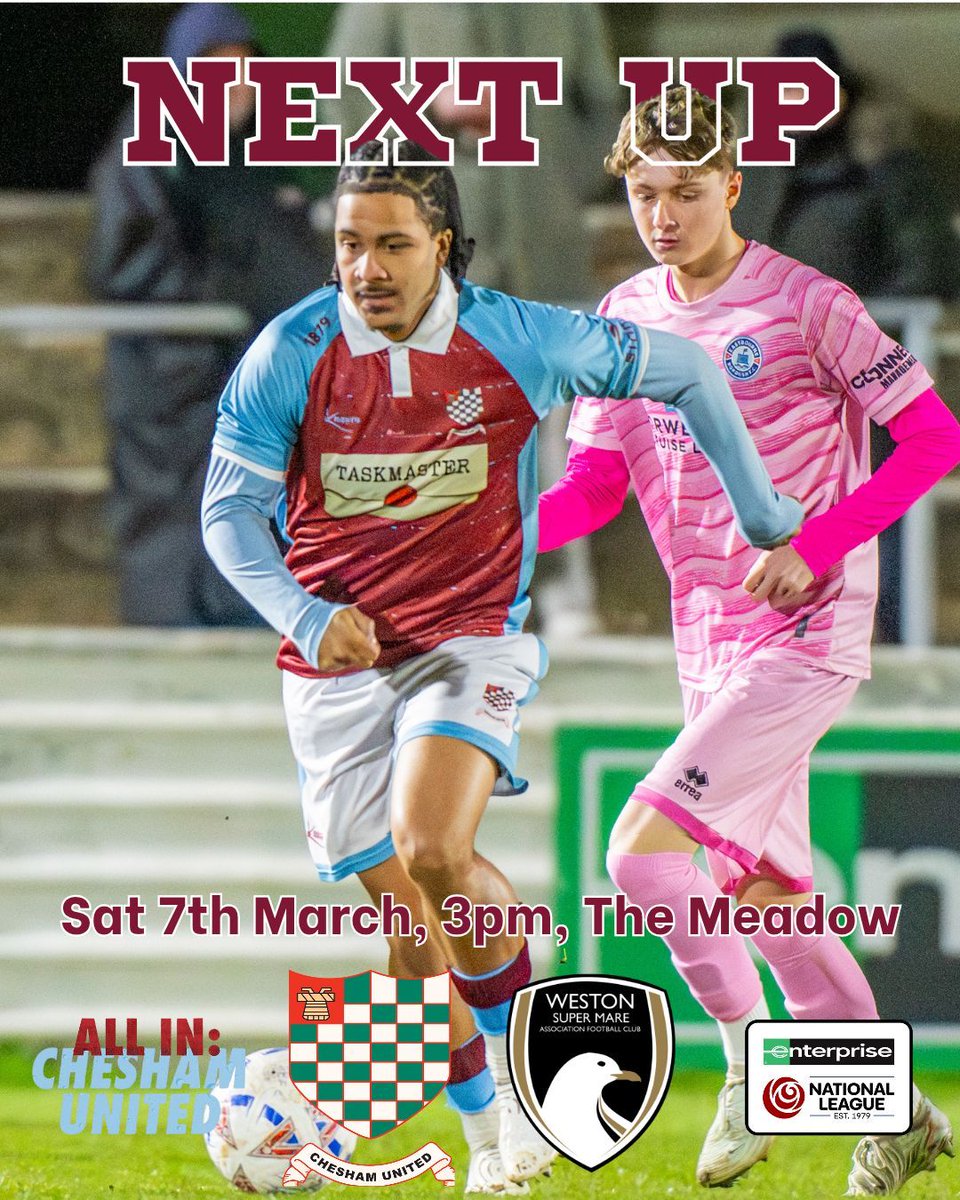 cheshamutdfc's tweet photo. Just a point separates the two sides at the Meadow this weekend as the #Push4Promotion starts with Weston

It's a big month with 5 home games and we need your support to make it count. Let's pack the Meadow!

🎟️🔗  https://t.co/kSjAg9d66T https://t.co/uEoSe3TLpA