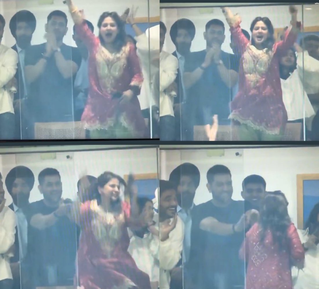 ImNarayanG's tweet image. Beautiful moment during the match...!!

When Bumrah took a bump catch, Sakshi thought the batsman was out and she began celebrating. MS Dhoni immediately calmed her down and told her that the batsman was not out. 😂😂