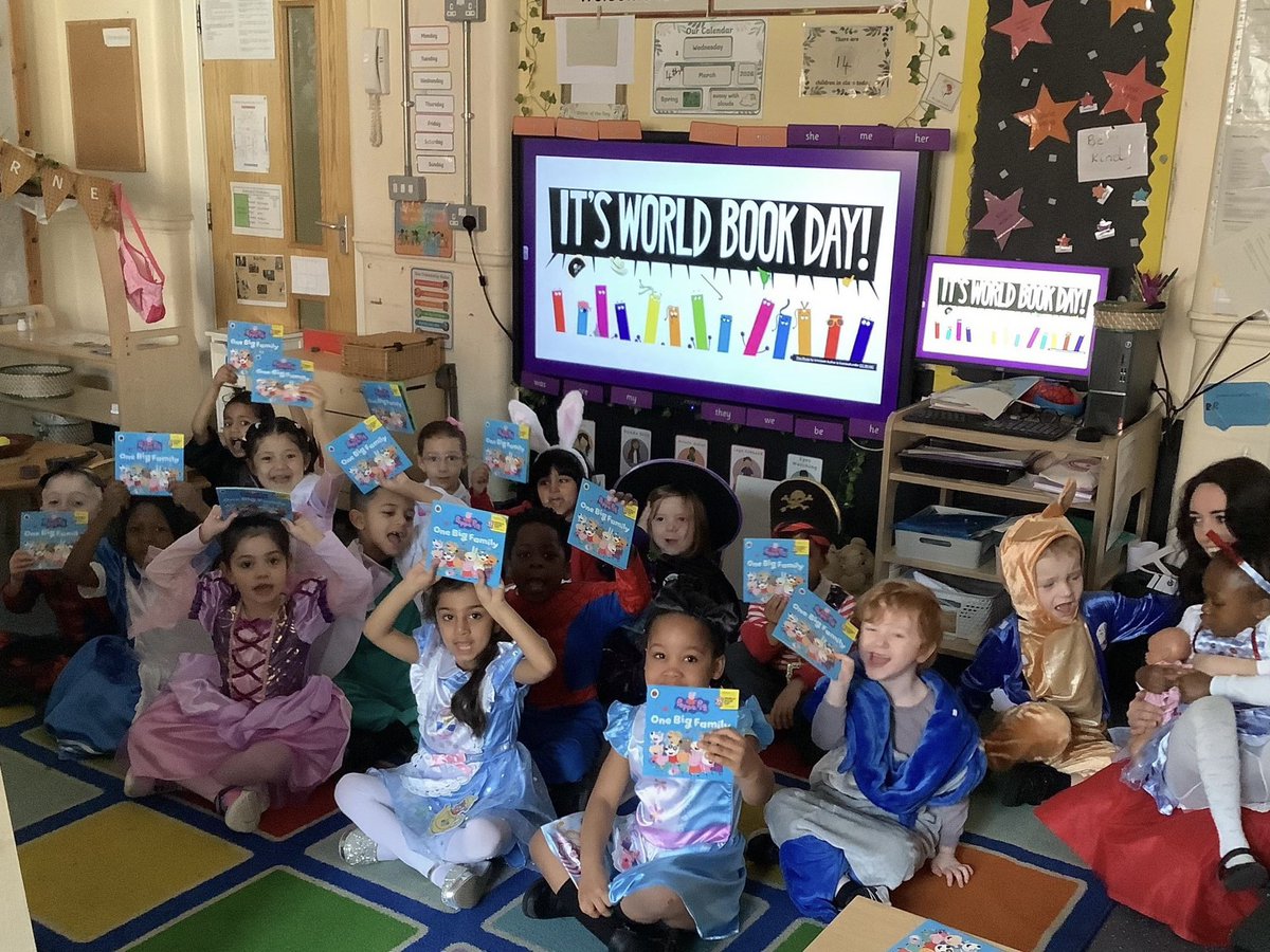 RoebuckSchool's tweet image. We celebrated World Book Day in style! Lots of children dressed up as their favourite book characters, we listened to lots of stories, wrote our own and watched our teachers read from Roald Dahl books! 📚 #welovereading #WBD26 #nationalyearofreading #WorldBookDay
