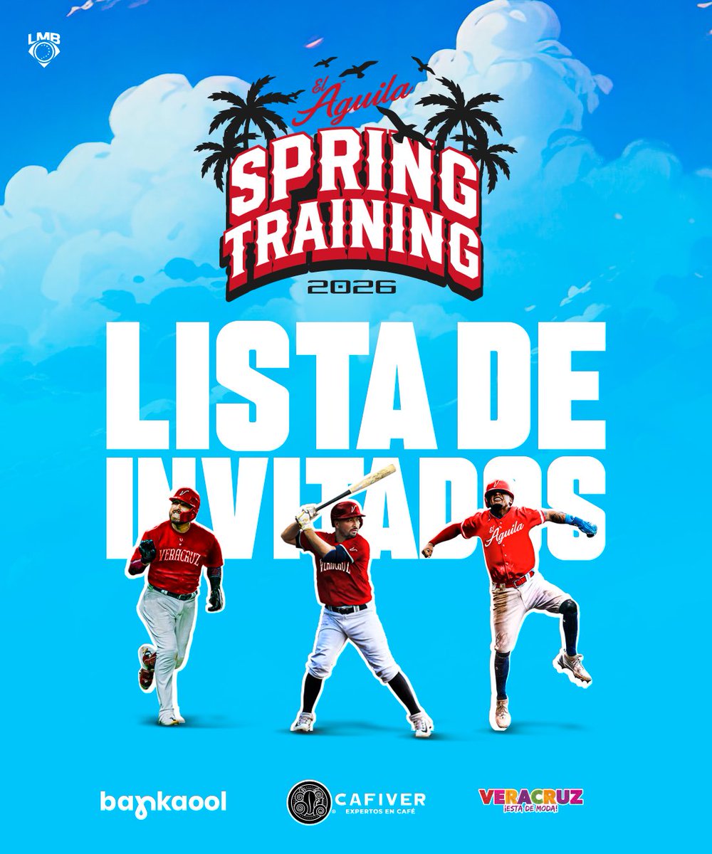 elaguilabeisbol's tweet photo. ¡YA HUELE A BÉISBOL! ⚾🔥

Te presentamos a nuestros invitados al Campo de Entrenamiento de El Glorioso 🦅, listos para dejarlo todo y pelear por su lugar 👊🏻

¡VAMOOOOOOS! ❤️

Checa los detalles en: https://t.co/AflFupwQZa

#VeracruzEstáDeModa https://t.co/Al5JvocRyt