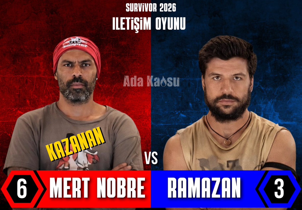 İletişim Oyunu

🔴 Mert Nobre 🆚️ 🔵 Ramazan 

#Survivor2026 #SurvivorTürkiye #SurvivorÜnlüler #SurvivorGönüllüler #ÜnlülerGönüllüler