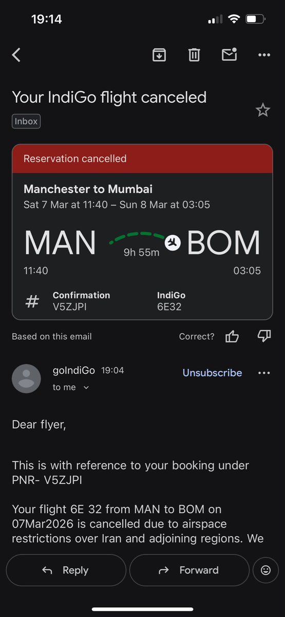 Janewxxe's tweet photo. @IndiGo6E my flight has been cancelled. Kindly help me with the refund process. I’m unable to answer some of the questions . Kindly respond in dm its almost impossible to get a reply from you in DM https://t.co/J7ZDRngjeT