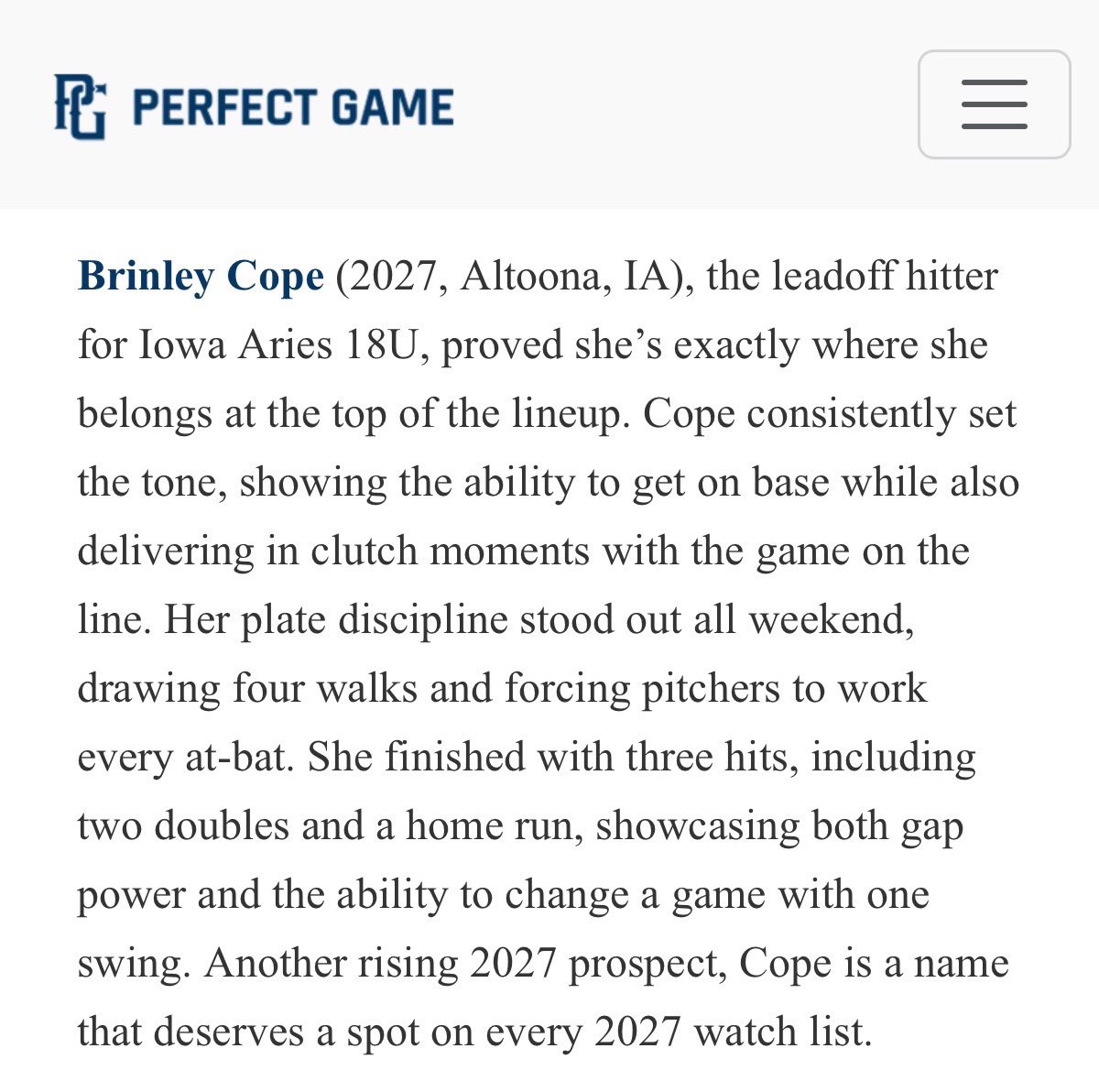 Thank you <a href="/AshleyMears_PG/">Ashley Mears PG Scout</a> for the write up! Had a great weekend with my team <a href="/iowa_aries/">Iowa Aries</a>!