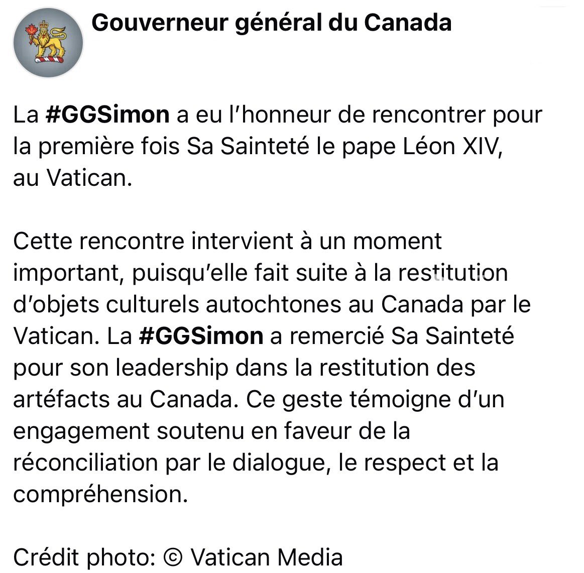 Canada au Saint-Siège tweet media