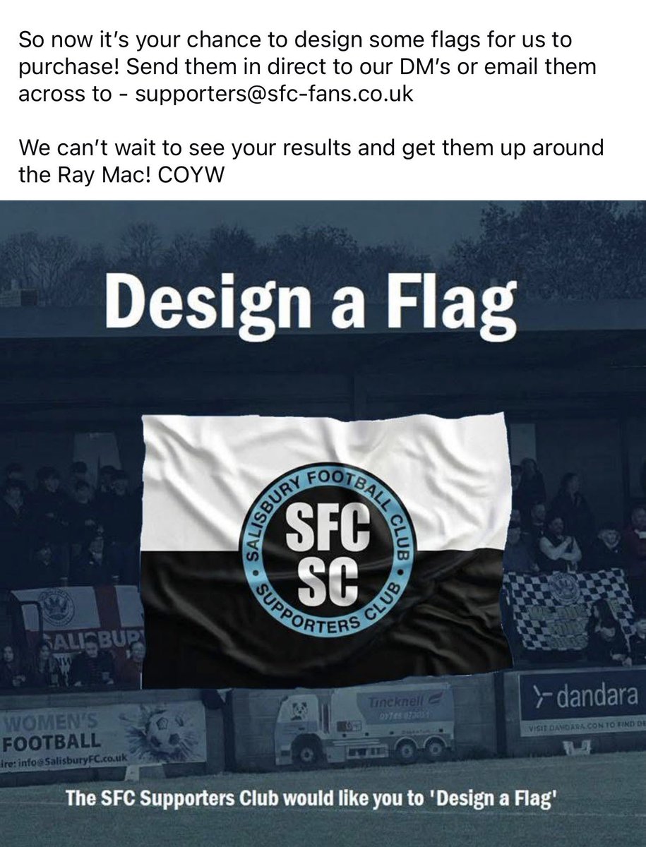 SFCSupporters's tweet photo. We already have some fantastic flags at the Ray Mac on match days, from fans who bring them along and hang them up - now we want to add MORE!  

We’re looking to add even more colour and build on the atmosphere in the stands, but we need your help! https://t.co/EW7qHJwqPc