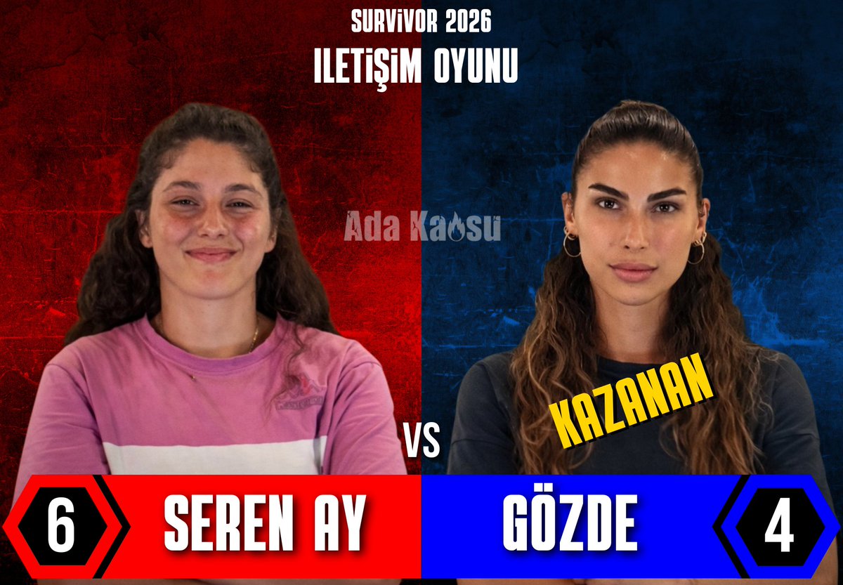 İletişim Oyunu

🔴 Seren Ay 🆚️ 🔵 Gözde 

#Survivor2026 #SurvivorTürkiye #SurvivorÜnlüler #SurvivorGönüllüler #ÜnlülerGönüllüler