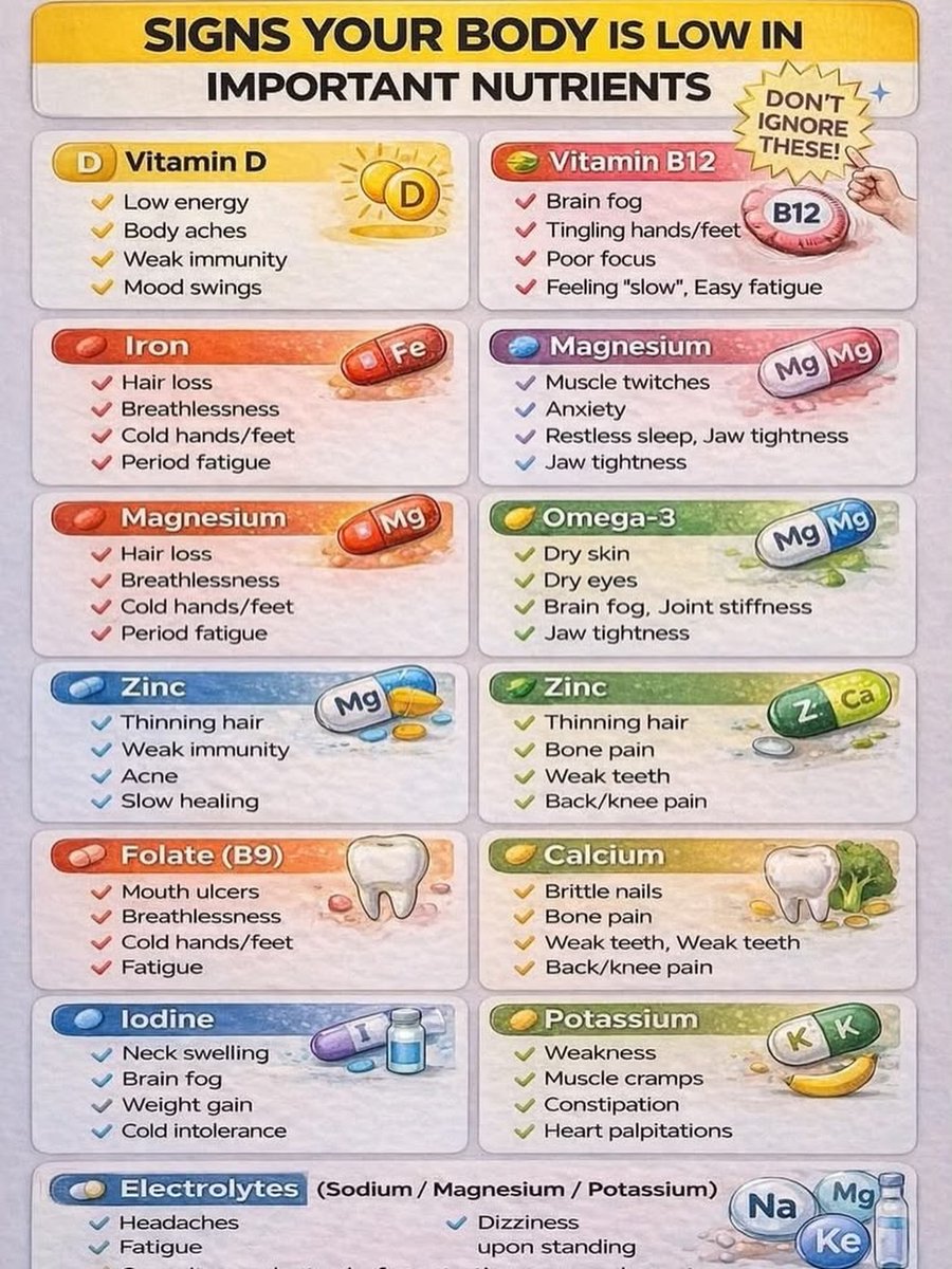 HealthOrganica_'s tweet image. Signs your body is low in Nutrition. 
#nutrients #bodycare #immunologie #nutritionist #foodies
