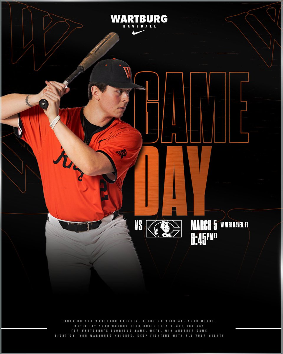 𝐎𝐩𝐩𝐨𝐫𝐭𝐮𝐧𝐢𝐭𝐲 𝐀𝐰𝐚𝐢𝐭𝐬 -> 𝐈𝐓'𝐒 𝐆𝐀𝐌𝐄𝐃𝐀𝐘⚔️

🆚Concordia Moorhead
📍Winter Haven, FL
⏰6:45 PM (ET)
📺bit.ly/4u3Jph0

#GoKnights x <a href="/WartburgBB/">Wartburg Baseball</a>