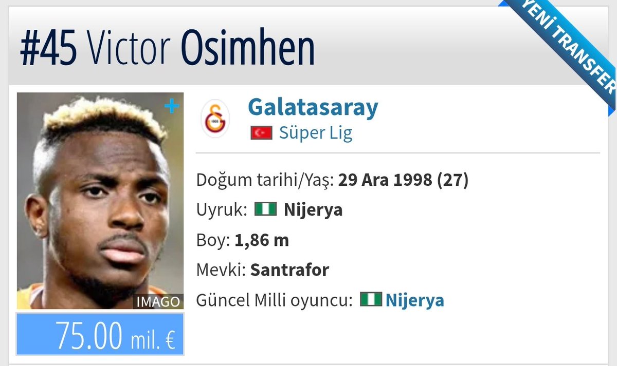_vlknylmz's tweet photo. Osimhen Şampiyonlar Ligi'nde 7 gol attı.

4 kez maçın adamı ödülünü aldı ama  Victor Osimhen'in piyasa değerini artırmamışlar.

Şaşırtmadı  Transfermarkt 🤣 https://t.co/rig7beleky