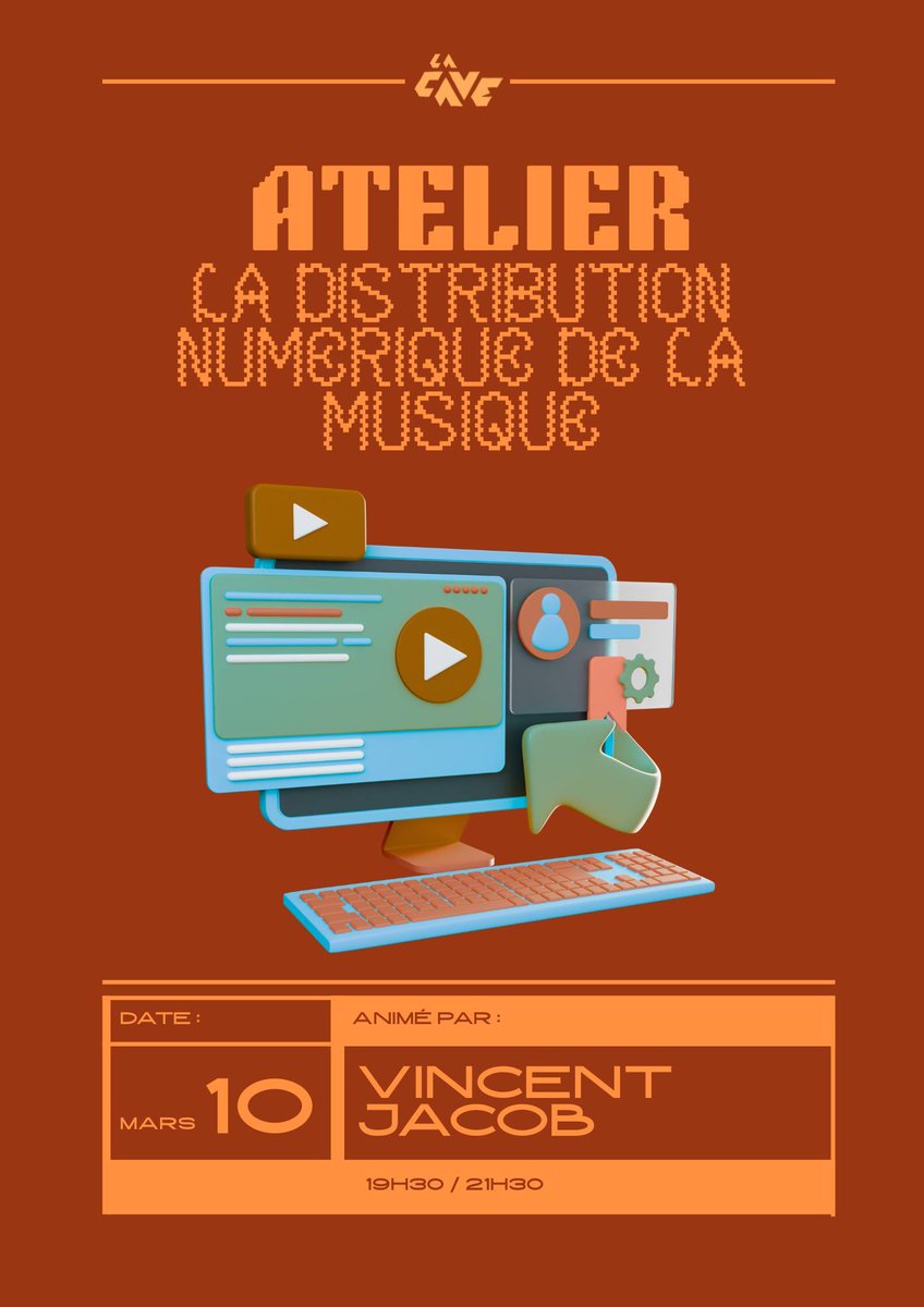 VilleArgenteuil's tweet image. // Atelier : la distribution numérique de la musique 📲
📅 mardi 10 mars 2026 de 19h30 à 21h30 à La Cave, 107 rue Paul-Vaillant-Couturier

ℹ informations et inscriptions : swll.to/z87dqr

#Argenteuil #OuvrezGrandLesYeux #atelier #concert