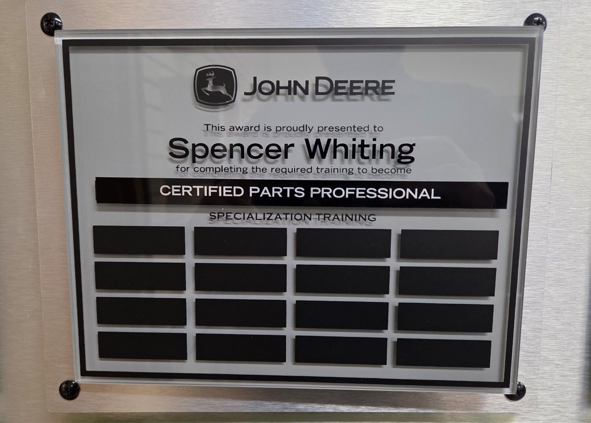 WesternSalesLtd's tweet photo. Congratulations to Spencer Whiting at Western Sales in Outlook on becoming a Certified Parts Professional!

#WesternSales is committed to investing in our team so we can continue providing exceptional service across #Saskatchewan.

#OneWestern #SaskAgCareers #Saskag #JohnDeere #Outlook
