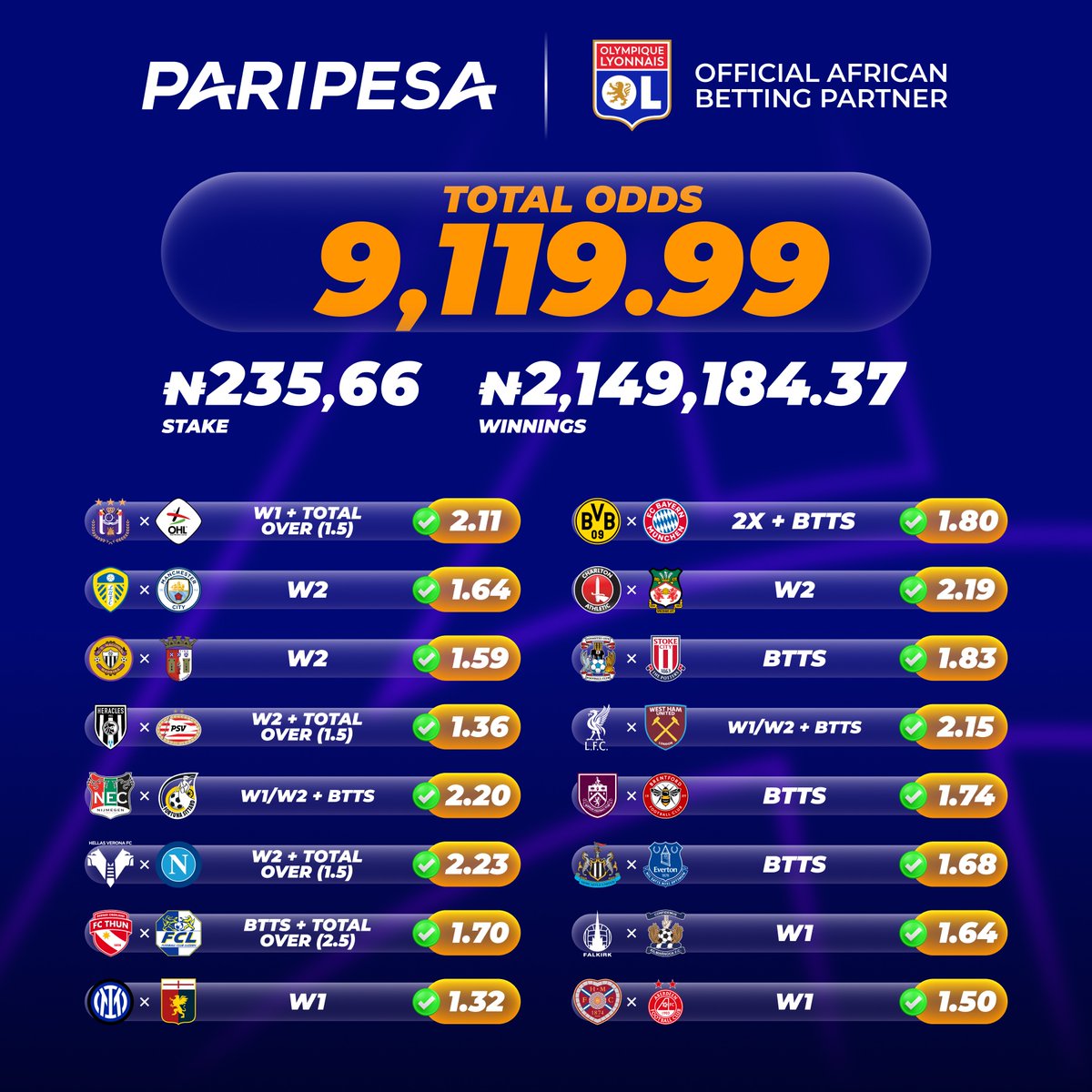 PariPesa Nigeria | Freebets | Sports betting tweet media