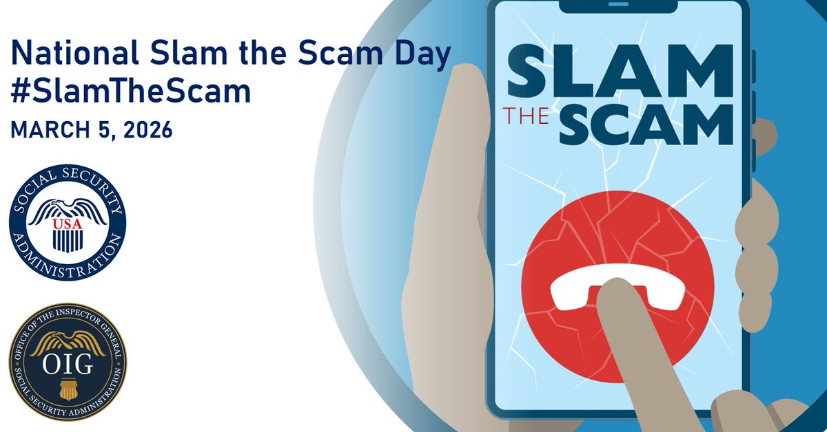 FccOig's tweet photo. FCC OIG joins @TheSSAOIG and our oversight partners during #SlamTheScam week to stop fraud and protect our communities. If you suspect fraud related to FCC programs, please report it https://t.co/s9NUI8ULRJ. https://t.co/OHND8RwVn5