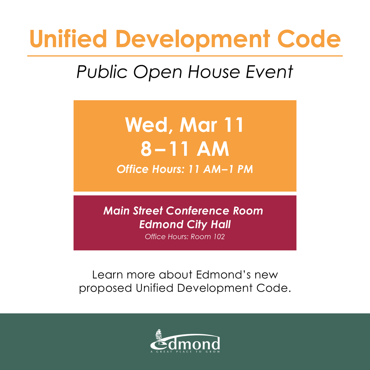 There's only one Open House event remaining to come discuss Edmond's ...