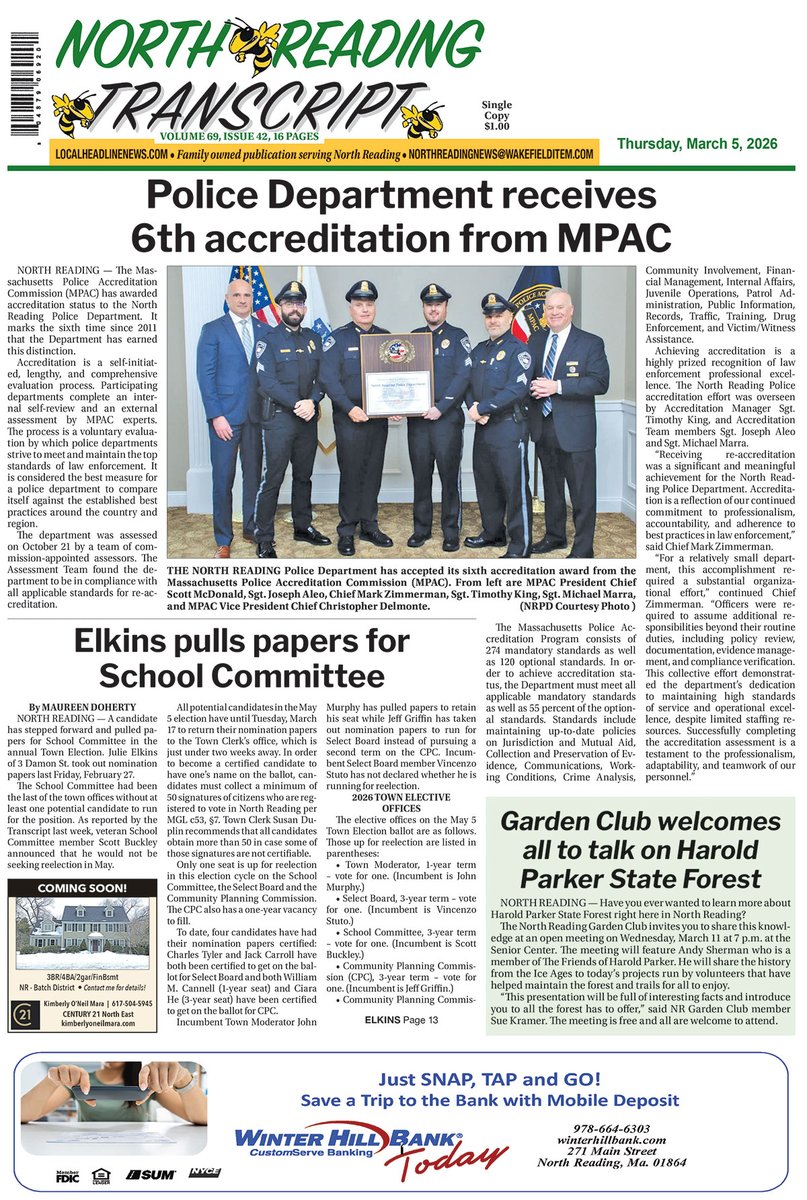 North Reading Transcript tweet media