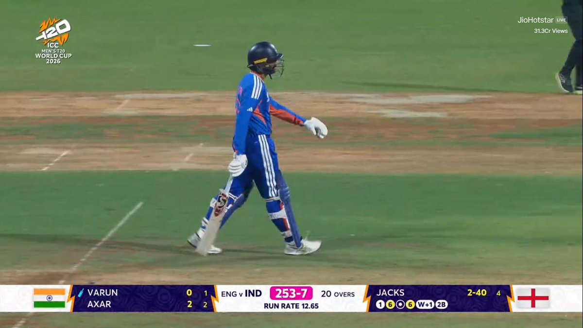Samson - 89 (42). 
Dube - 43 (25). 
Kishan - 39 (18). 
Hardik - 27 (12). 
Tilak - 21 (7). 

INDIA POST A MAMMOTH 253/7 AGAINST ENGLAND IN THE SEMI FINALS. 🇮🇳