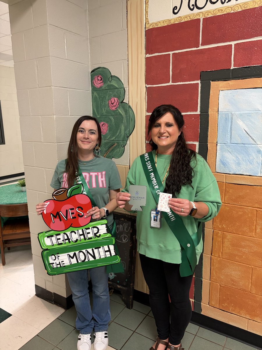 MVESGainesville's tweet photo. Congrats to our February Teacher and Staff Member of the Month! 🌟 Ashley Mott and Michelle Grant 👏 Thanks to our partners at Schlieman Wealth Management for sponsoring this monthly recognition for our team! 💚 @Hall_Schools #ThankAnEducator #TheTrojanWay https://t.co/E4wG1vaoPR
