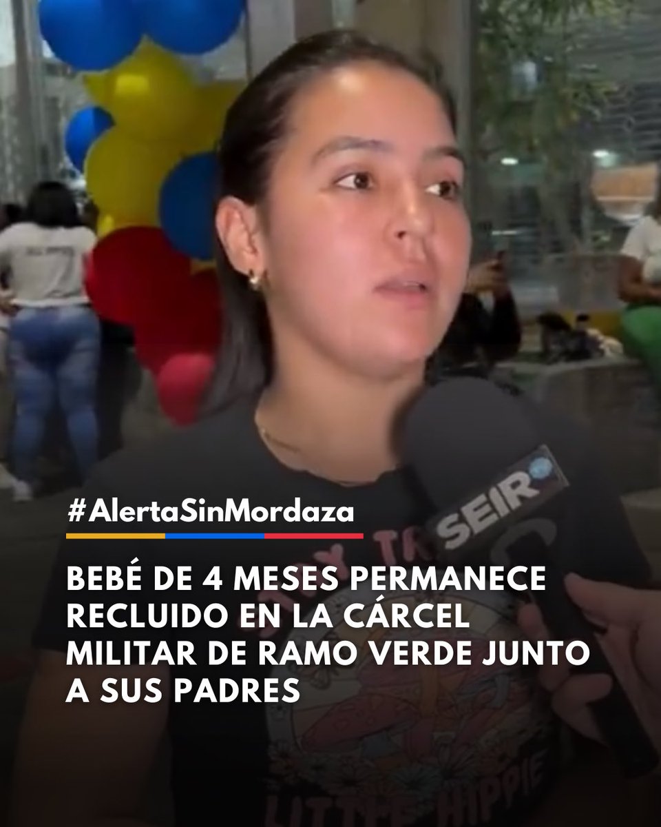 Sinmordaza's tweet photo. #AlertaSinMordaza 🚨

Familiares de dos militares venezolanos han roto el silencio para denunciar que un lactante de apenas 4 meses de nacido se encuentra privado de libertad dentro de los muros de Ramo Verde. La madre fue detenida arbitrariamente mientras estaba embarazada, dio a luz bajo custodia y, desde entonces, el recién nacido ha compartido la celda con su madre y otras reclusas, siendo víctima de un sistema que ignora los derechos más elementales de la infancia.

Los padres, oficiales de la Fuerza Armada, enfrentan acusaciones de traición a la patria y conspiración sin que se haya presentado prueba alguna en su contra. El miedo a represalias había mantenido a la familia en silencio, pero la precaria situación de salud y el entorno hostil para un bebé han obligado a denunciar esta atroz violación a los Derechos Humanos y a la Convención sobre los Derechos del Niño. Mantener a un lactante en un centro de reclusión militar es una forma de tortura tanto para el menor como para sus padres.

Desde Un Mundo Sin Mordaza condenamos el uso de menores de edad como rehenes del sistema de persecución política. Exigimos la liberación inmediata de esta familia y la protección urgente del bebé, cuya vida y desarrollo están siendo comprometidos en un calabozo. 

#RamoVerde #DDHH #QueSeanTodos