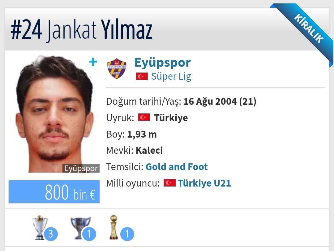 nexygs9's tweet photo. Bu sezon kümede kalma mücadelesi veren Eyüpspor’un kalecisi Jankat Yılmaz, birçok istatistikte André Onana ve Ederson’u geride bırakmasına rağmen, Transfermarkt değerini sadece 550 bin euro artırdı.

Gerçekten yazık. https://t.co/ptEIDEzGQy