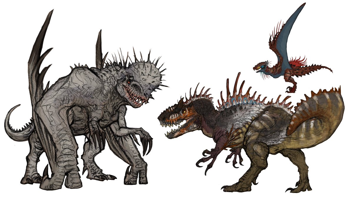 (Mutadon + Distortus),Tyrannoto and (Mutadon + raptocera)
#dinosaur #art #JurassicWorldAlive #hybird #JurassicWorld #fanart