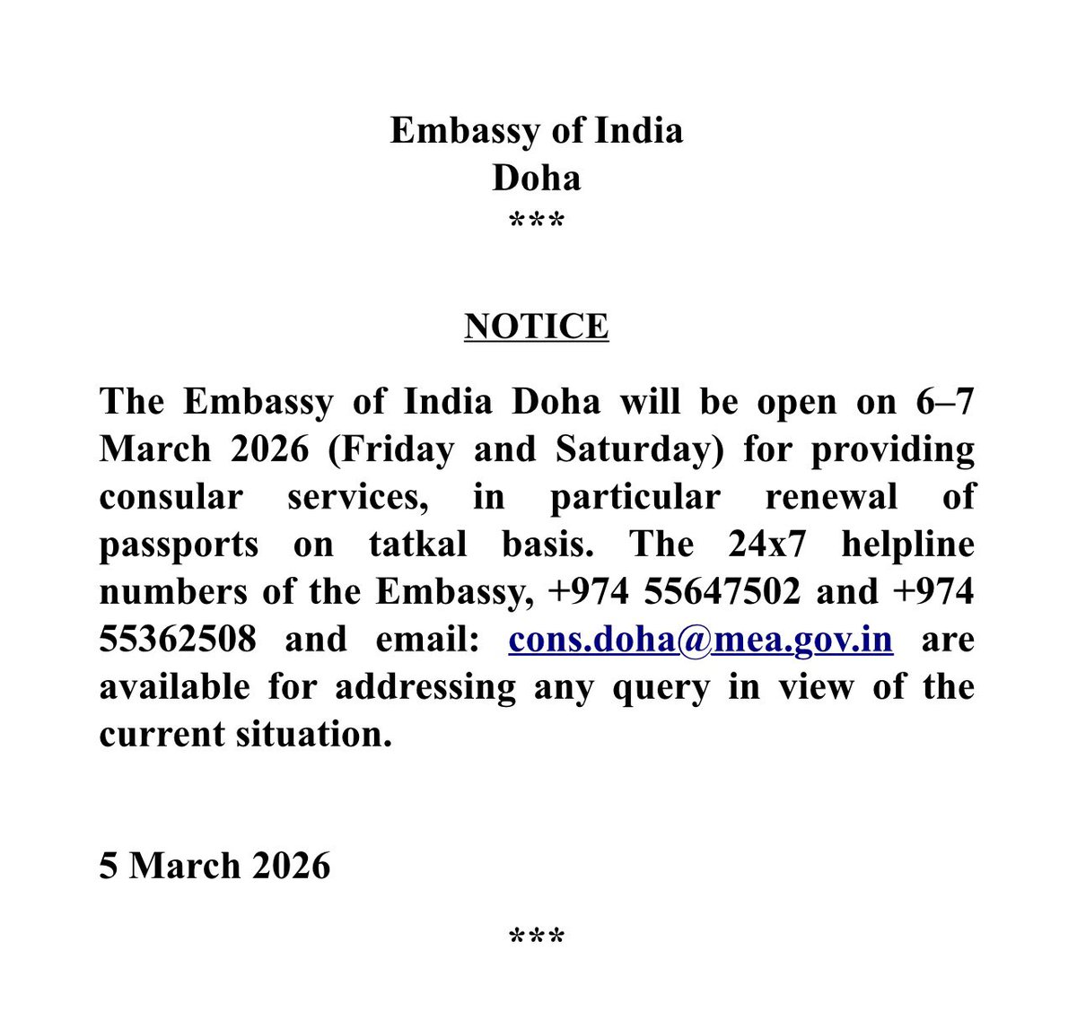 India in Qatar tweet media
