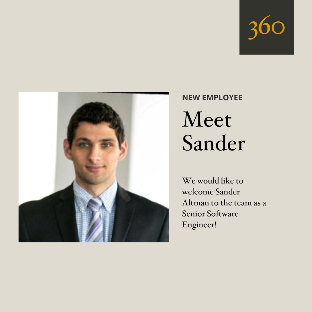 firm360's tweet photo. Welcome Sander Altman to Firm360 as our new Senior Software Engineer!

With a master’s in computer science focused on AI, Sander brings strong technical depth, leadership, and fresh perspective. He thinks beyond tickets — always focused on the accountants and firms we serve. https://t.co/7KqB3NcEXr