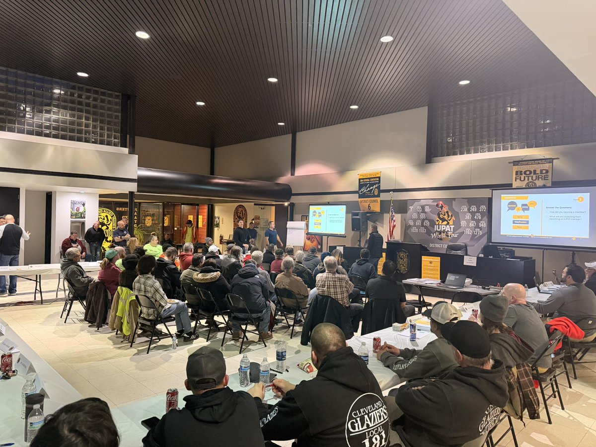 GoIUPAT's tweet photo. District Council 6 is Building Union Power!

Members across crafts in Ohio and Central Kentucky met to strengthen solidarity and build the strongest and most powerful voice in the industries we represent.

One Union, One Family, One Fight! https://t.co/EzxelmgHEY