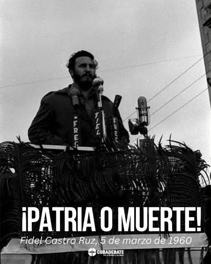 "Y no solo que sabremos resistir cualquier agresión,sino que sabremos vencer cualquier agresión (...)Solo que ahora libertad quiere decir algo más todavía:libertad quiere decir patria. Y la disyuntiva nuestra sería Patria o Muerte". #LatiendoConFidel <a href="/DiazCanelB/">Miguel Díaz-Canel Bermúdez</a> <a href="/DrRobertoMOjeda/">Dr. Roberto Morales Ojeda</a>