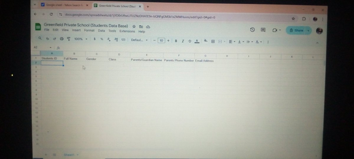 lo_lade's tweet photo. Day 16/30 of my learning at TS Academy 📚
@theglobalmarvie
In our last class, we learned how to use Google Sheets to create and organize documents. So I asked AI for a small project to practice with, and it suggested creating a Student Database.

#30DaysOfTech 
#LearningWithTS https://t.co/wnKBWRK2EF