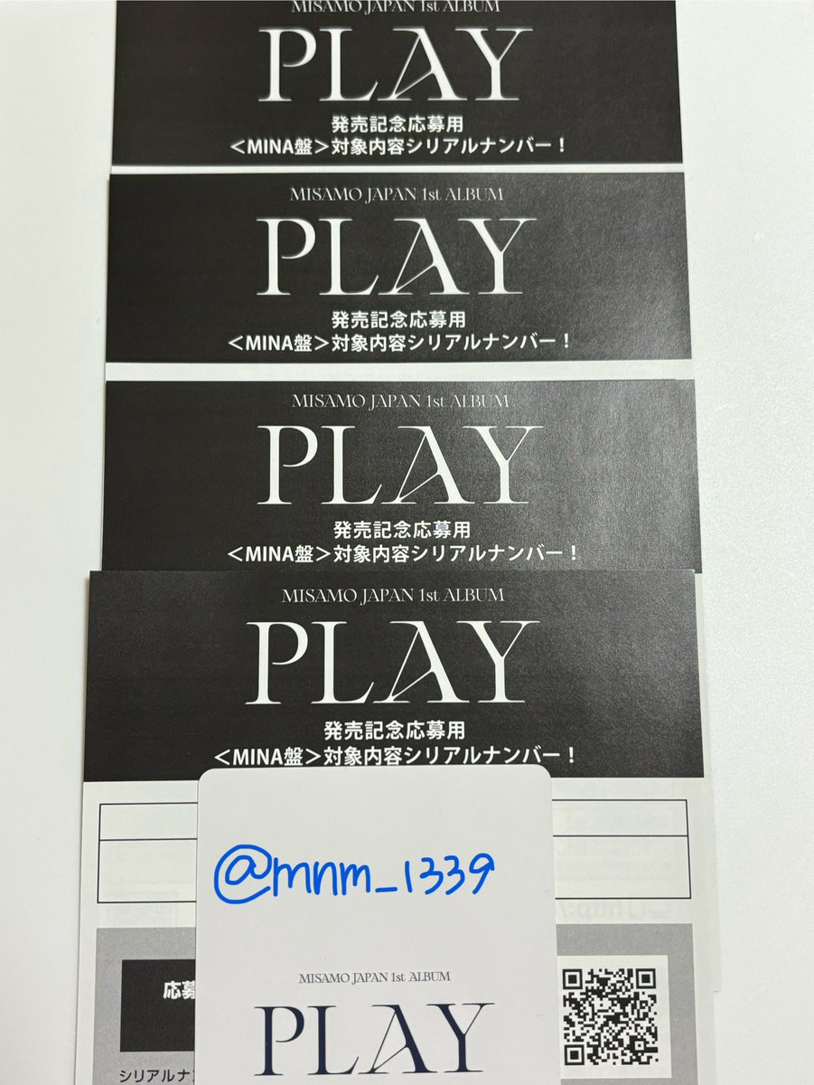 MISAMO PLAY シリアルお譲りします 譲→通常盤、MINA盤、ワンジャパ盤