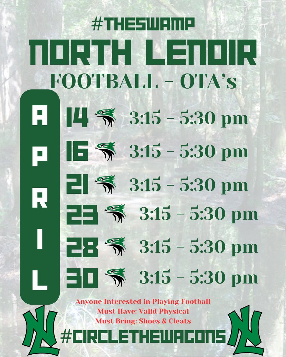 FB_NLHS_Hawks's tweet photo. 🦅🦅🚨🚨OTA’s right around the corner! It’s time to #CircleTheWagons #RepTheSwamp https://t.co/Knz6YiOrpk