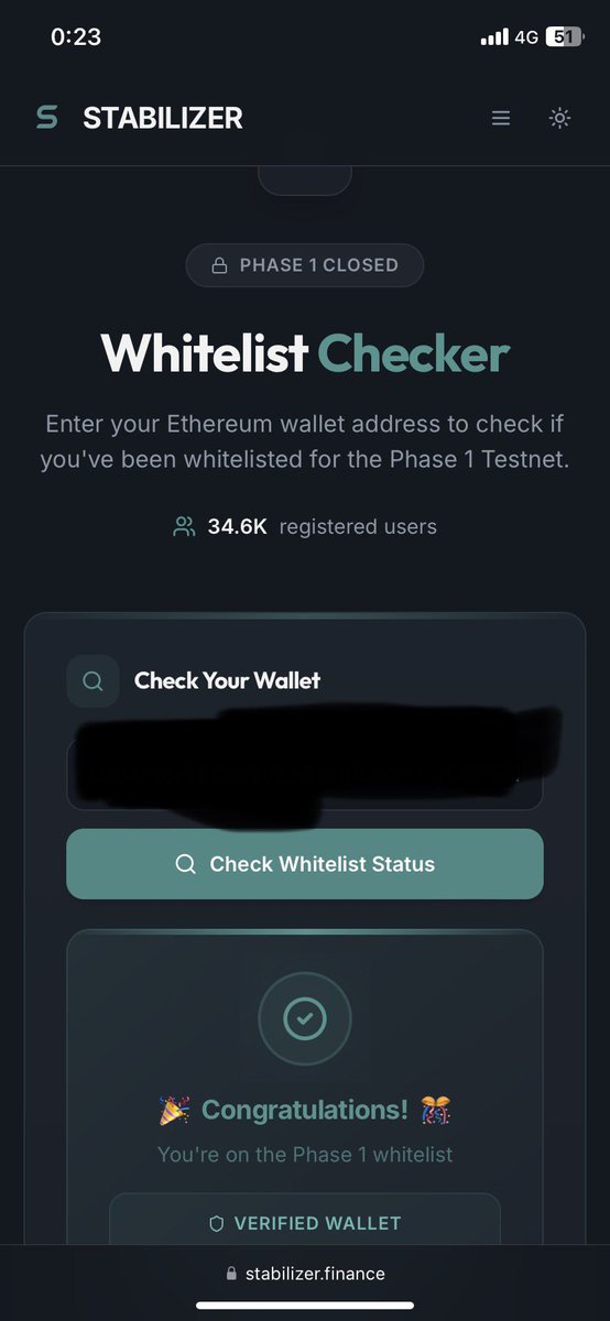.<a href="/StabilizerFi/">Stabilizer</a> 
先日タスクをこなした方はWallet addressを入力して確認✅